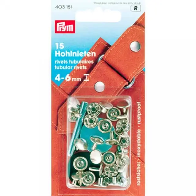 Hohlnieten 4-6 mm silberfarbig Messing, Klemmbereich 4-6 mm Markenprodukt
