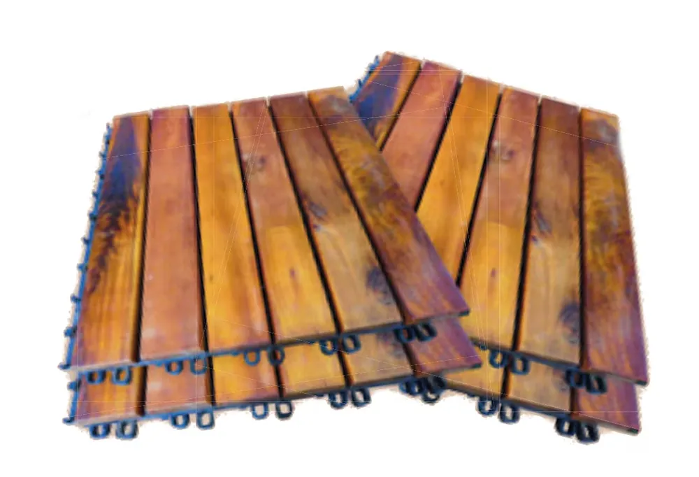 Holzfliesen Akazie 4er Set Neue Kollektion