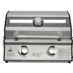 Angebot Tischgrill Edelst. Gasgr. Jesolo 2 x 3,0 kW Brenner mit Sichtfenster