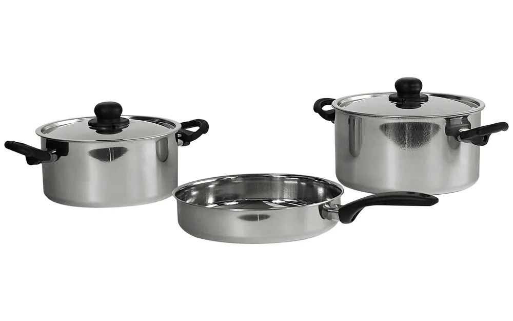 Berger Edelstahl Topf-Set mit Deckel 5-tlg. stapelbar Geprüft