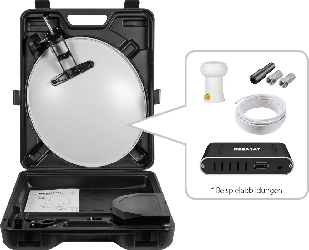 Bestpreis Megasat Mobile Sat-Anlage mit HD Receiver im Campingkoffer