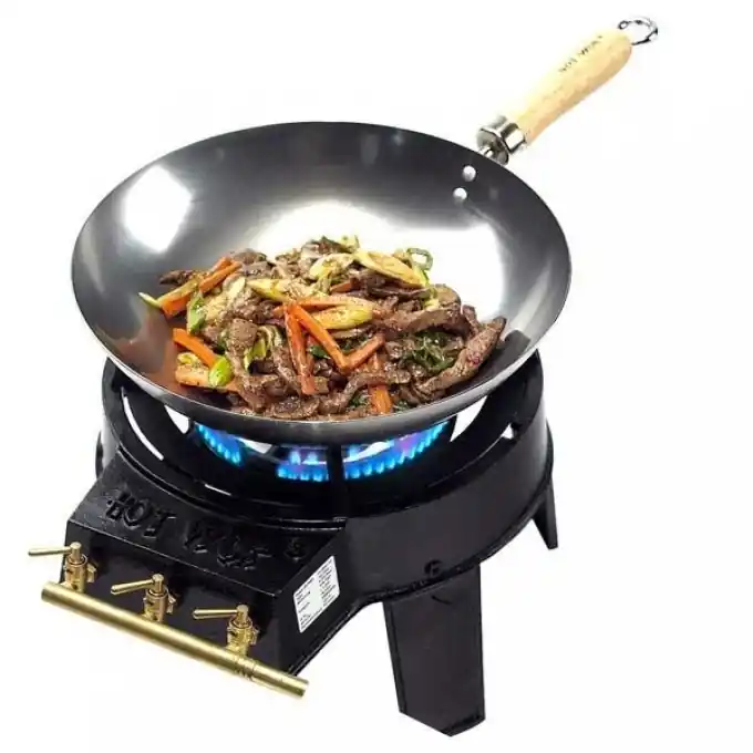 TGO Hot Wok Gaskocher 1-flammig im Set mit Wokpfanne Schnäppchen