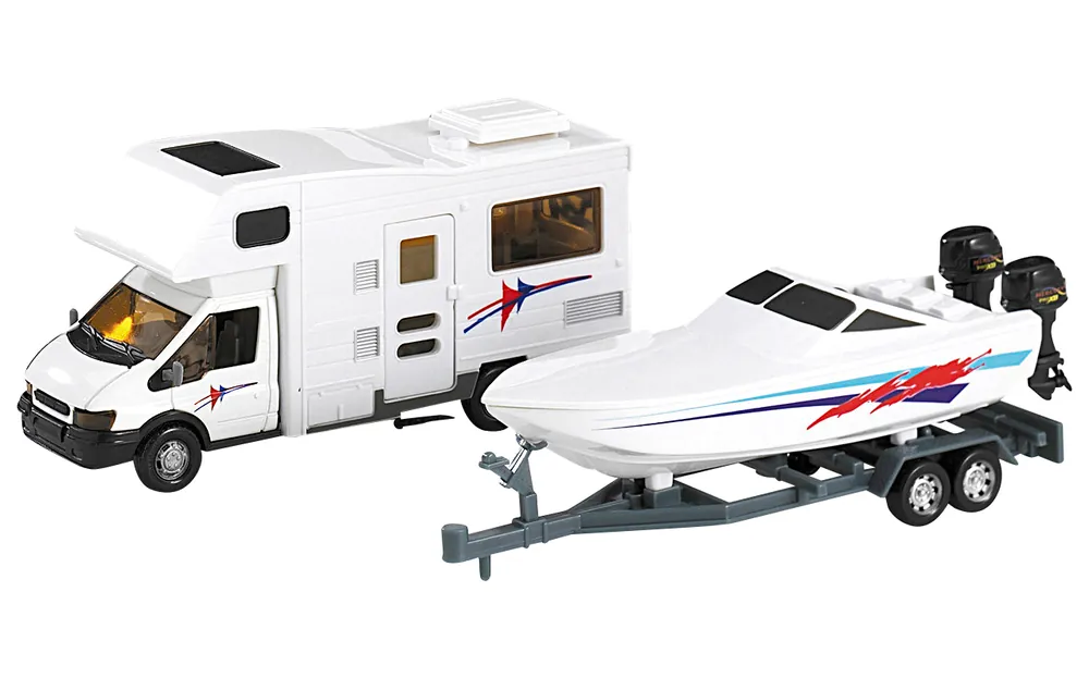 Motorhome-Wohnmobil mit Bootsanhänger Neu