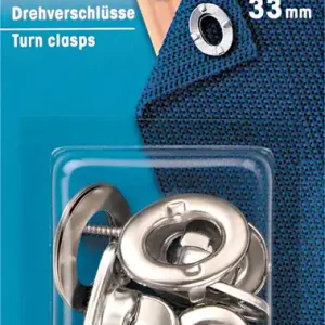 Markenware PRYM Drehverschlüsse silber 4 Stück