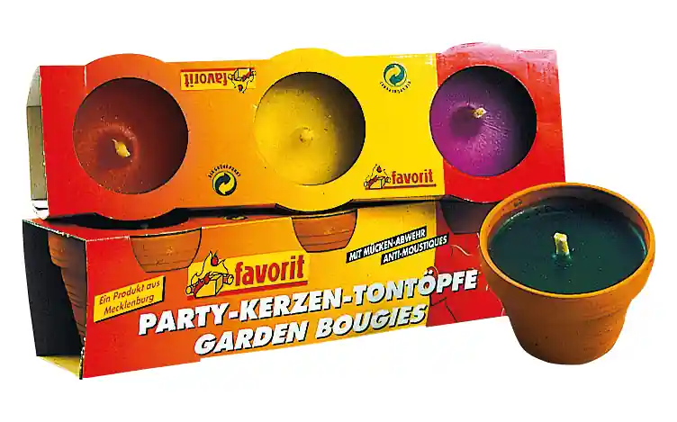 Sichere Zahlung Favorit Citronella Partykerzen im Tontopf mit Mückenabwehr (3er Set)