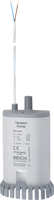 Markenprodukt Reich Twin Tauchpumpe mit automatischer Entlüftung 12 V 1,4 bar 19 l/min