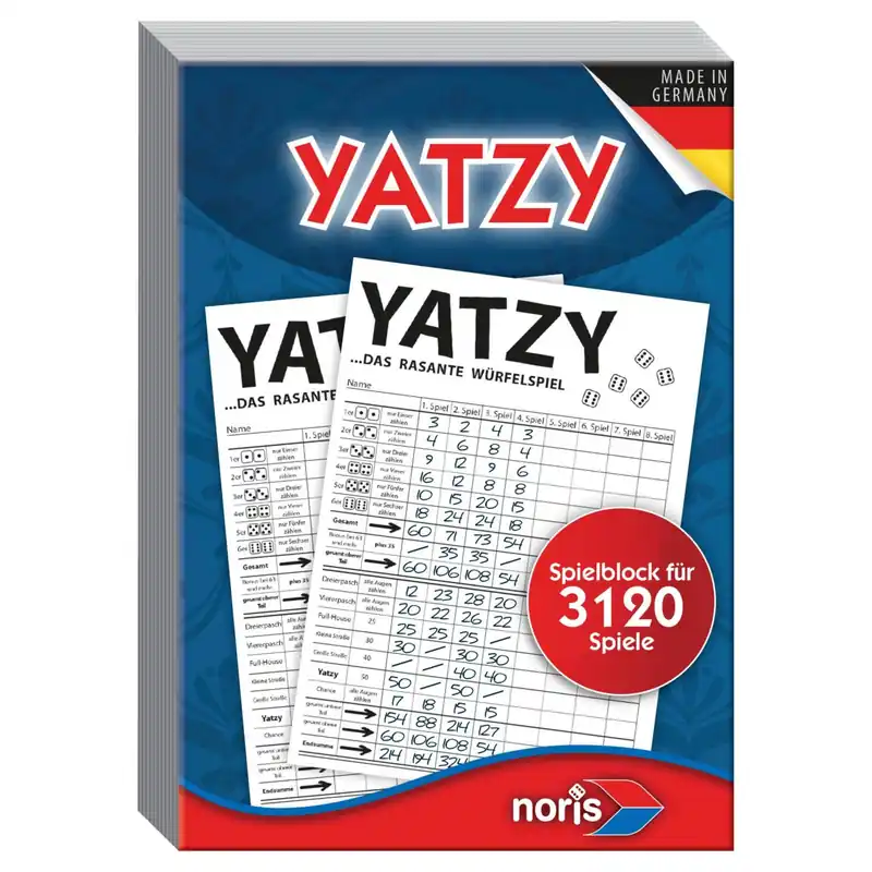 Spielblock Yatzy / Knubbel für 3.120 Spiele Sofort Bestellen