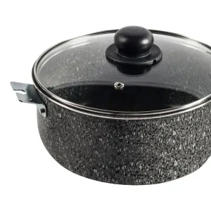 Berger Aluminium Kochtopf Stone Rock mit Glasdeckel 24 cm Must-Have