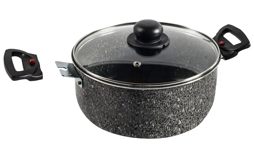 Berger Aluminium Kochtopf Stone Rock mit Glasdeckel 24 cm Must-Have
