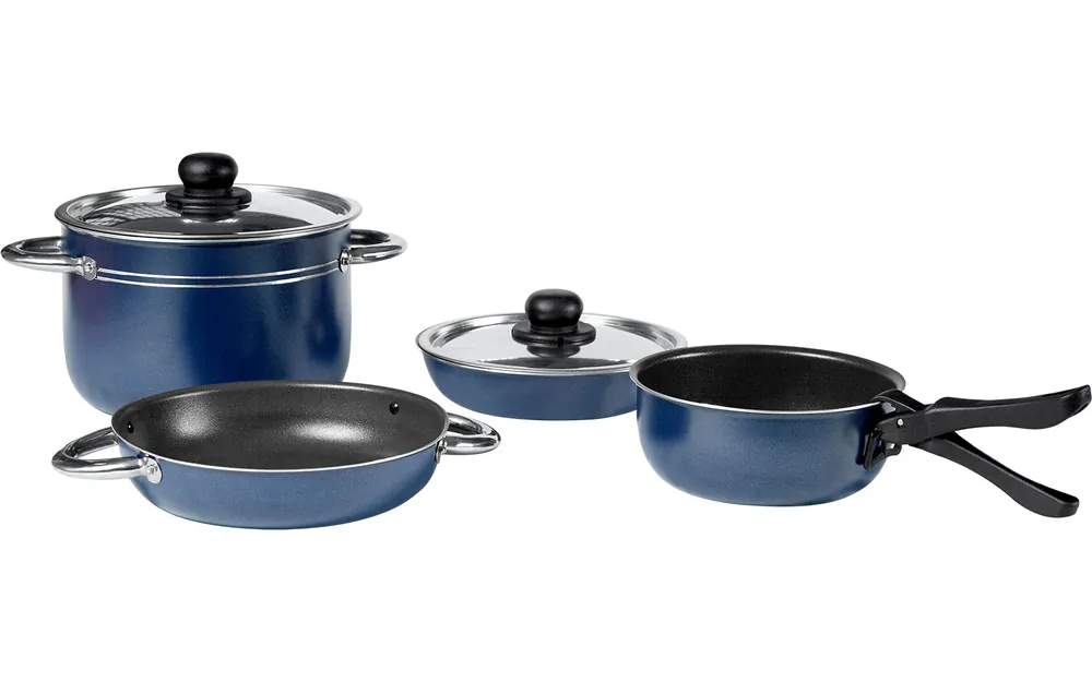 Berger Topfset Aluminium stapelbar blau 8 teilig Sichere Zahlung