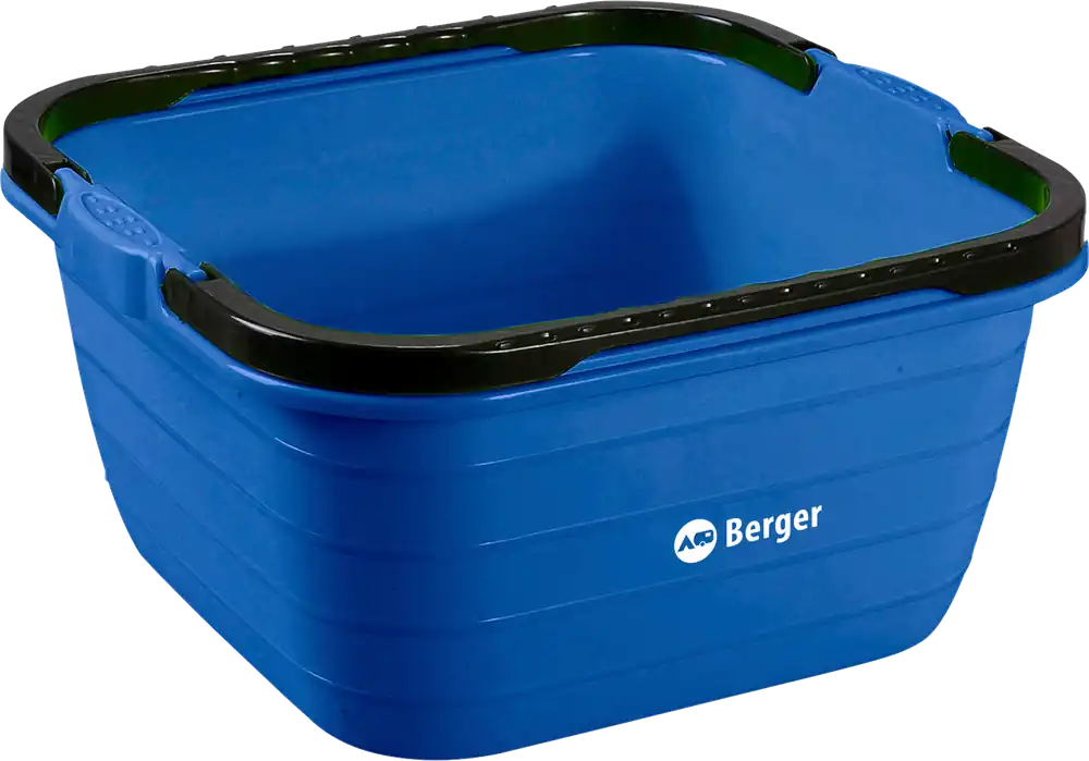 Berger eckiger Eimer / Waschschüssel mit Henkel 13 Liter Zertifiziert