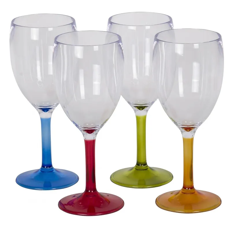 Flamefield Acrylic Color Wine Goblet Weingläser 290 ml 4er Set bunt Echt