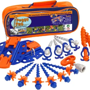 Peggy Peg Fix&Go Peg&Stop Markisen Set mit Schraubheringe und Ankerplatten 30-tlg., Sturmband Schnäppchen