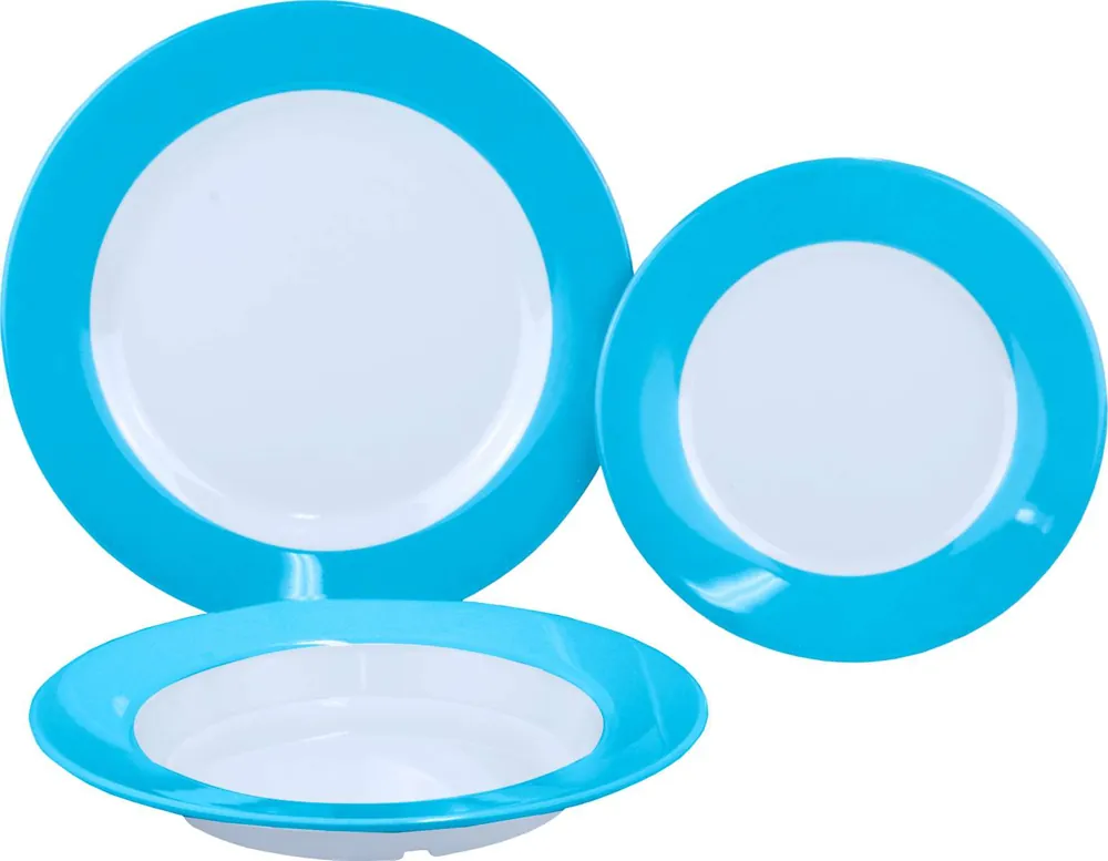 Nur Heute Gimex Melamin Teller-Set Rainbow Blau 3-tlg.