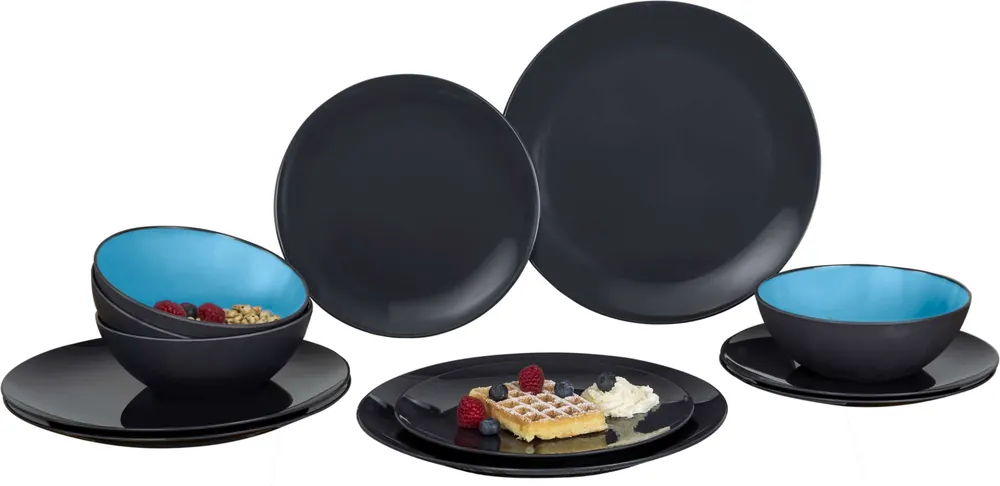 Gimex Grey-Line Melamin Geschirr-Set 12-tlg. Markenware