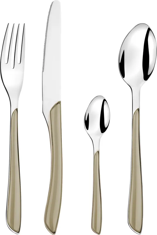 Sichere Zahlung kuppels Edelstahl Besteckset Prisma 24-tlg. taupe