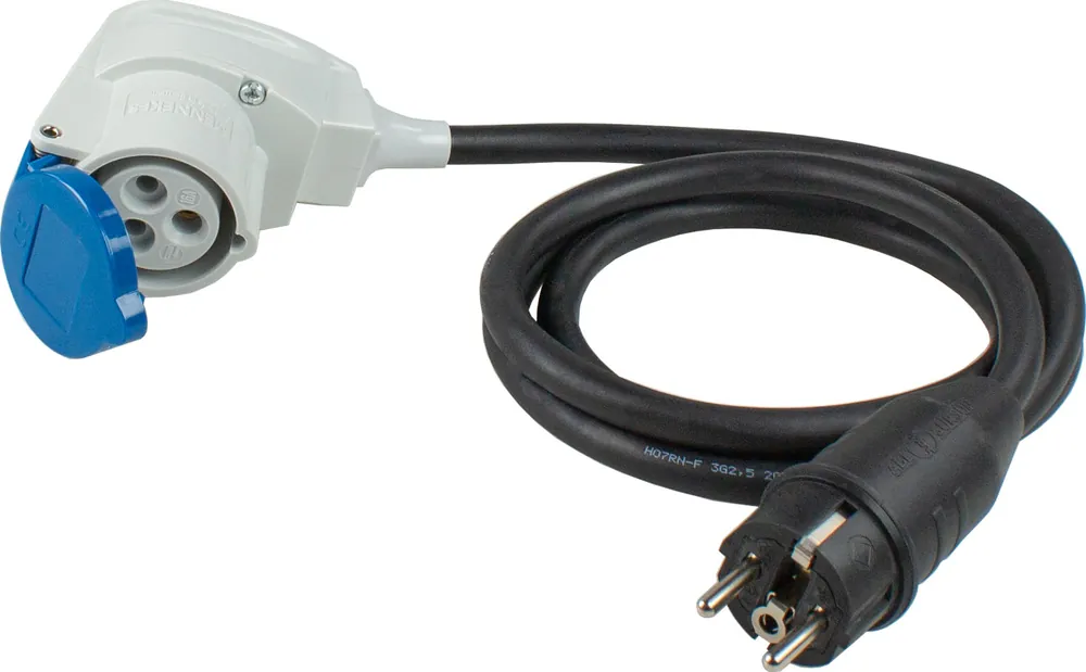 AS-Schwabe Adapterleitung Schutzkontaktstecker mit CEE-Winkelkupplung 3 polig Online Kaufen
