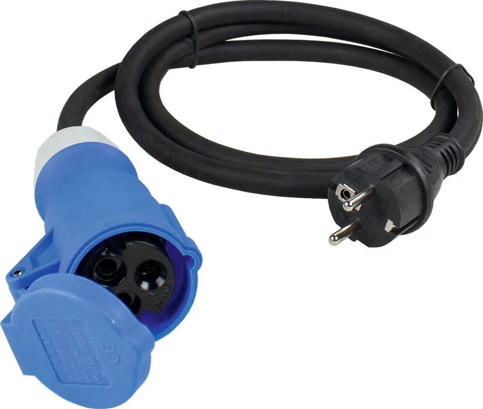 Aktuell CEE-Adapterleitung Schutzkontakt-Stecker auf CEE-Kupplung 3-polig