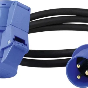 Markenprodukt AS Schwabe CEE-Adapterleitung 1,5 m mit Winkelkupplung und Schutzkontaktsteckdose