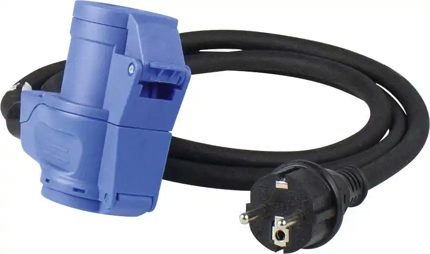 AS Schwabe Adapterleitung mit Schutzkontaktstecker und CEE Kombi-Kupplung 3-polig Neu