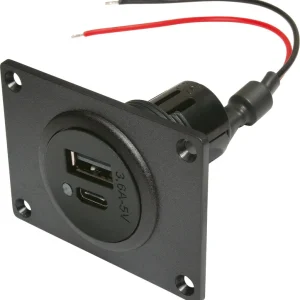 Power USB-C/A Doppelsteckdose EV mit Montageplatte 12-24V Markenware