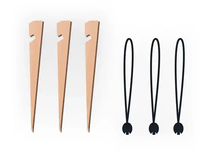 Bent Holzhering mit Spannring (3 Stück) Letzte Chance