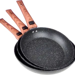 Gimex Black Line Holzdekor Pfannenset 3 teilig Neu