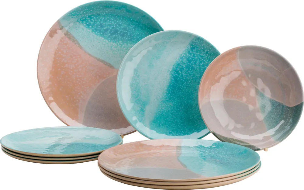Flamefield Dunes and Sea Melamin-Geschirr-Set 12-teilig für 4 Personen Ausverkauf