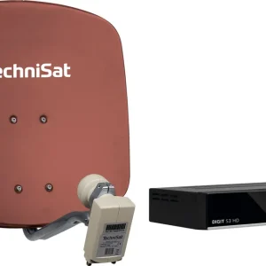Versand Am Gleichen Tag Technisat Set DigiDish 45 Sat-Antenne (Twin-LNB) mit Digit S3 HD SAT-Receiver