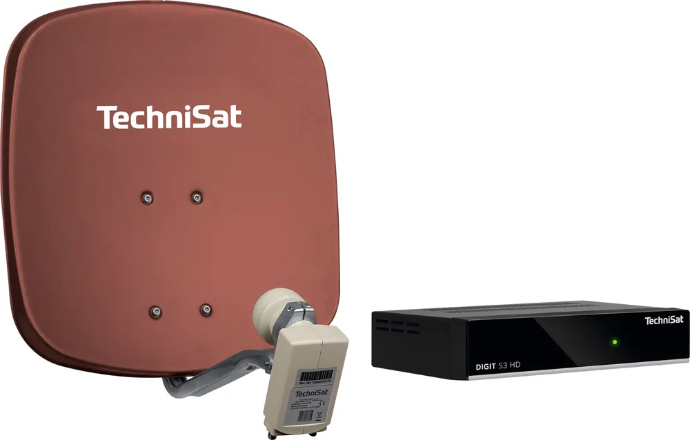 Versand Am Gleichen Tag Technisat Set DigiDish 45 Sat-Antenne (Twin-LNB) mit Digit S3 HD SAT-Receiver