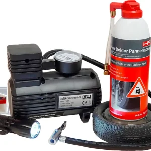 HP Reifenpannenset mit Luftkompressor und Dichtungsspray Sonderaktion