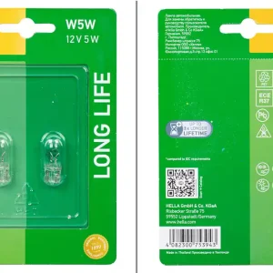 Hella W2,1x9,5d W5W Long Life Glühlampe Blink- / Positions- / Kennzeichen- / Schluss- / Innenraumleuchte 2er-Set 12 V / 5 W Begrenztes Angebot