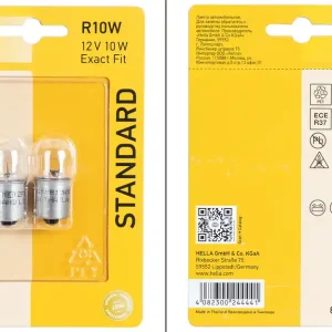 Kracherpreis Hella BA15s R10W Glühlampe Blink- / Positions- / Brems- / Rückfahr- / Schluss- / Innenraumleuchte 12 V / 10W 2er-Set