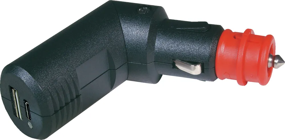 ProCar Doppel USB-C/A Ladestecker winkelbar 12 V mit Spannungswandler Geprüft