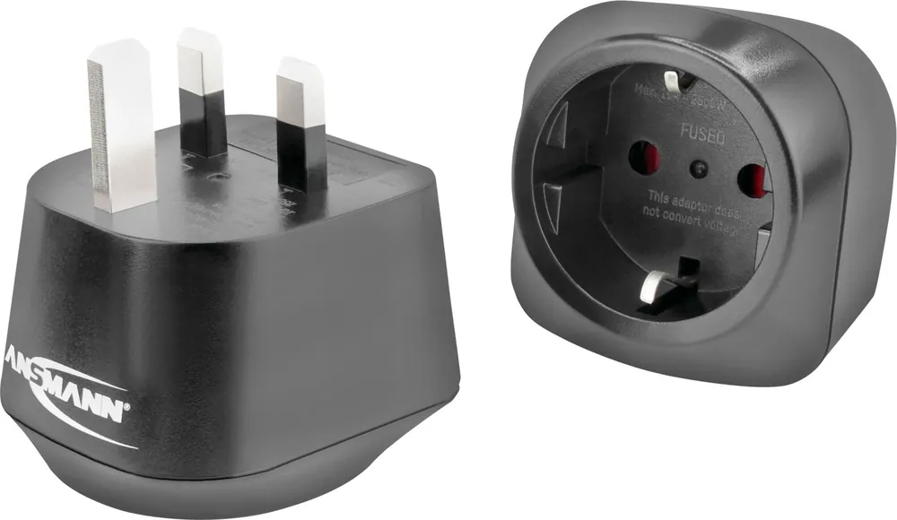 Ansmann Reisestecker / Adapter EU to UK mit Schutzleiter Sofort Bestellen