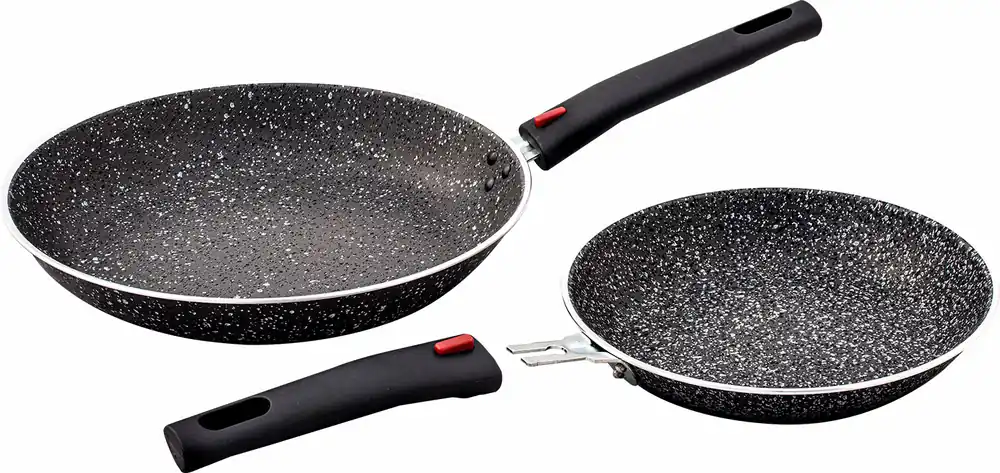 Versand Am Gleichen Tag Berger Stone Rock Aluminium Pfannenset mit abnehmbaren Griffen 4-tlg.