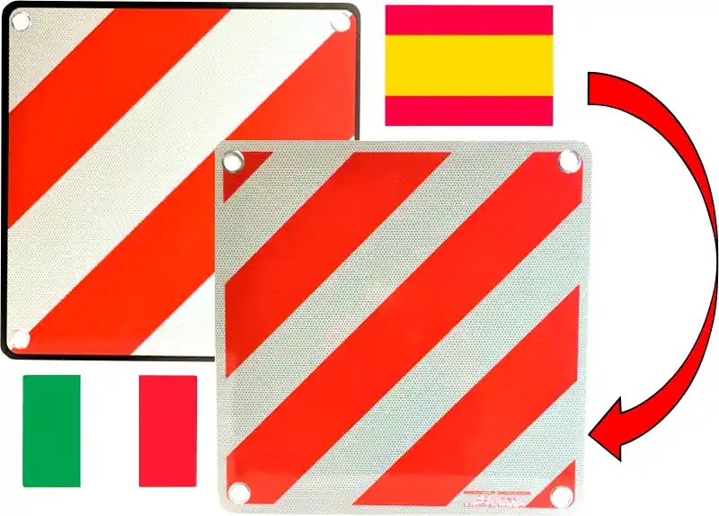 IWH Aluminium Wendewarntafel 2-in-1 Italien / Spanien 50 x 50 cm Online Kaufen
