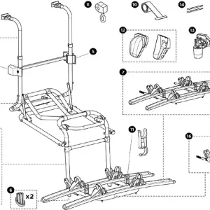 Thule Schienenbügel für Lift 16V Fahrradträger Ersatzteil Nr. 1500603109 Neue Ware