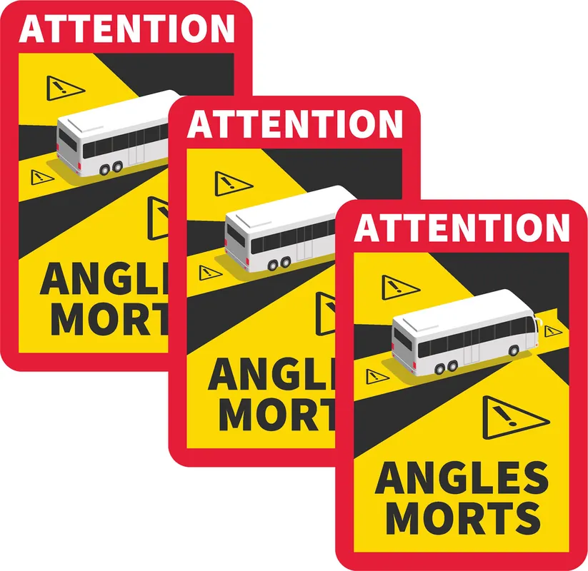 Neue Ware IWH Angles Morts Tote-Winkel-Aufkleber Set 3-teilig für Fahrzeuge über 3,5 t in Frankreich