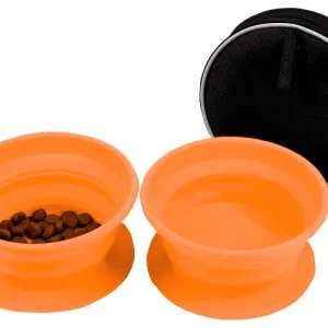 Disc-O-Bed Dog-Bowl faltbarer Silikon Futternapf Set 2 Stück Versand Am Gleichen Tag