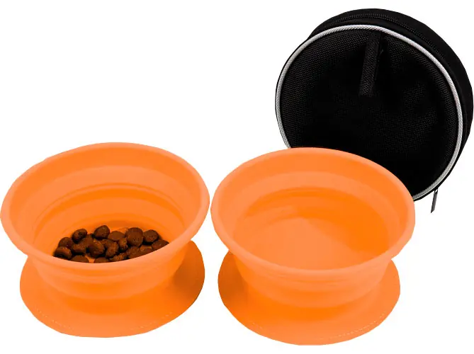 Disc-O-Bed Dog-Bowl faltbarer Silikon Futternapf Set 2 Stück Versand Am Gleichen Tag