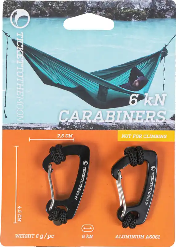 Meistverkauft Ticket To The Moon 6kN Aluminium Karabiner für Ausrüstung und leichte Hängematte 2 Stück