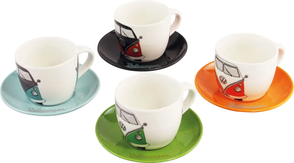 VW Collection T1 Bulli Espresso Tassen Set 4 Stück 100 ml Top-Angebot