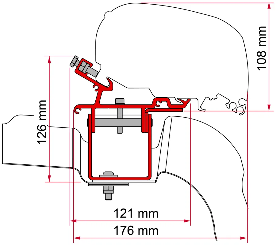 Neue Kollektion Fiamma F80 Adapter-Kit Dachmarkise für VW Crafter L3H3