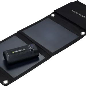 Billig Power Traveller Sport 25 Solar Kit Powerbank mit Solarpanel