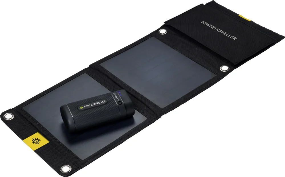 Billig Power Traveller Sport 25 Solar Kit Powerbank mit Solarpanel