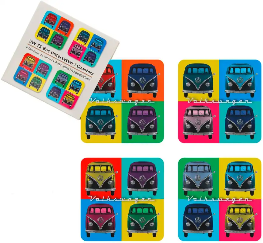Meistverkauft VW Collection T1 Bus Untersetzer 4er Set für Tassen