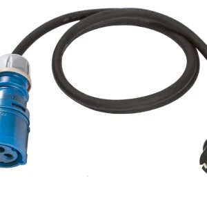 Ausverkauf CEE Adapter 3-polig Schutzkontaktstecker 1,5 m mit Klappdeckel am CEE Stecker