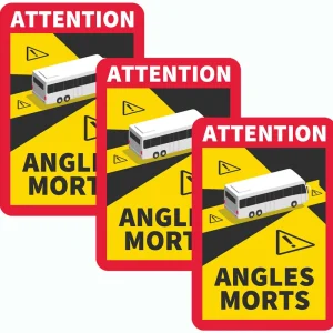 Neuheit IWH Magnetische Tote Winkel / Angles Morts Aufkleber Frankreich Set 3-tlg.