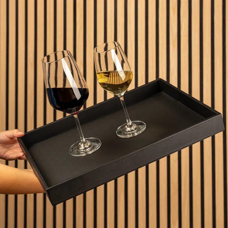 Silwy Metall Tablett Leder-Look 41,5 x 31,5 x 4 cm Angebot